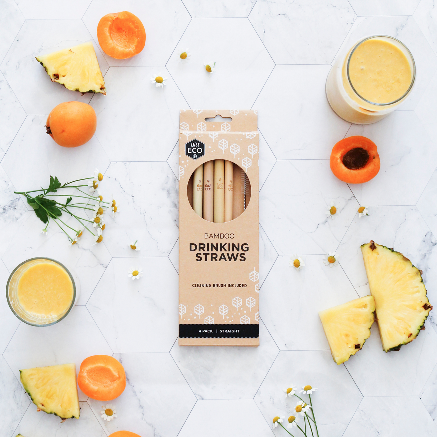 Bamboo Straws Straight - 4 pack