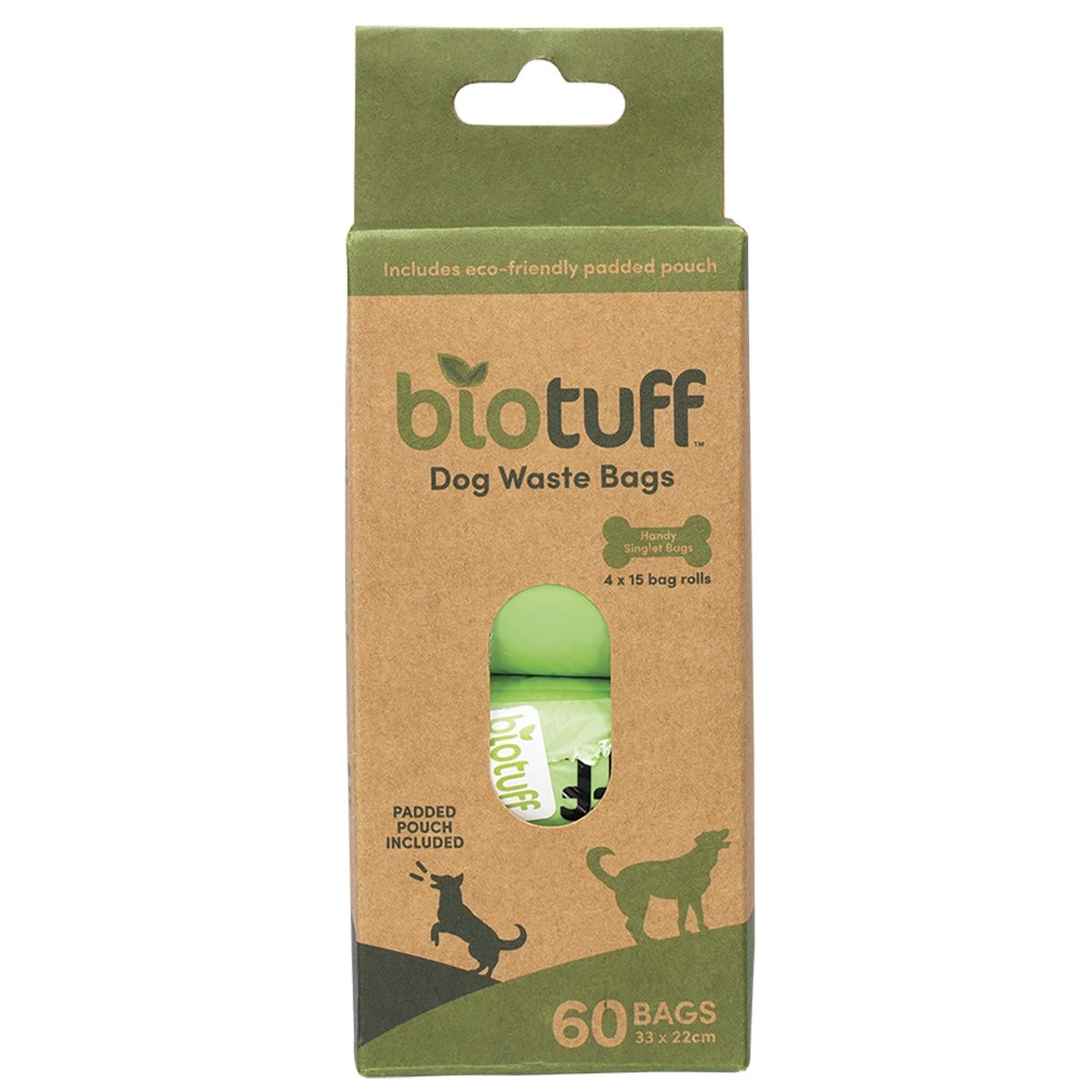 Dog Waste Bags & Dispenser 4 x 15 Bag Rolls