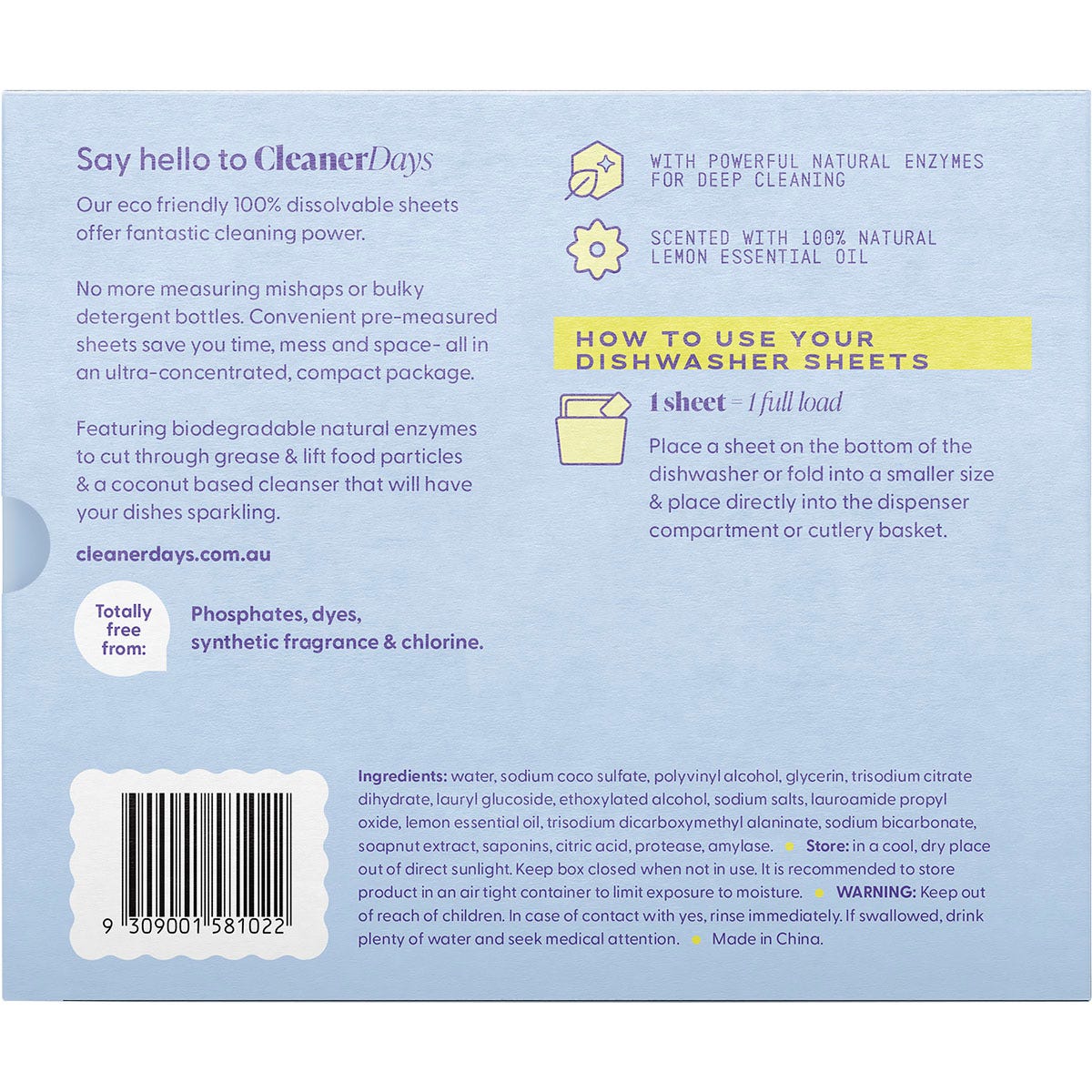 Dishwasher Detergent Sheets Lemon