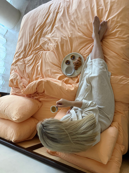 Peach fuzz duvet set