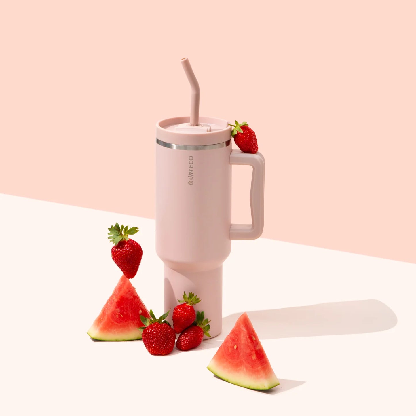 Insulated Tumbler with Handle & Straw (1.18L)