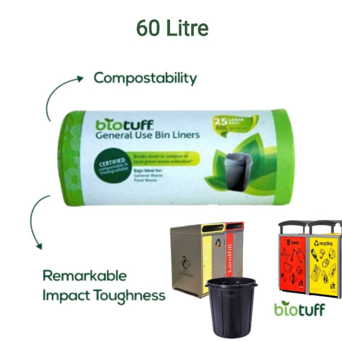 General Use Bin Liners Large 60L