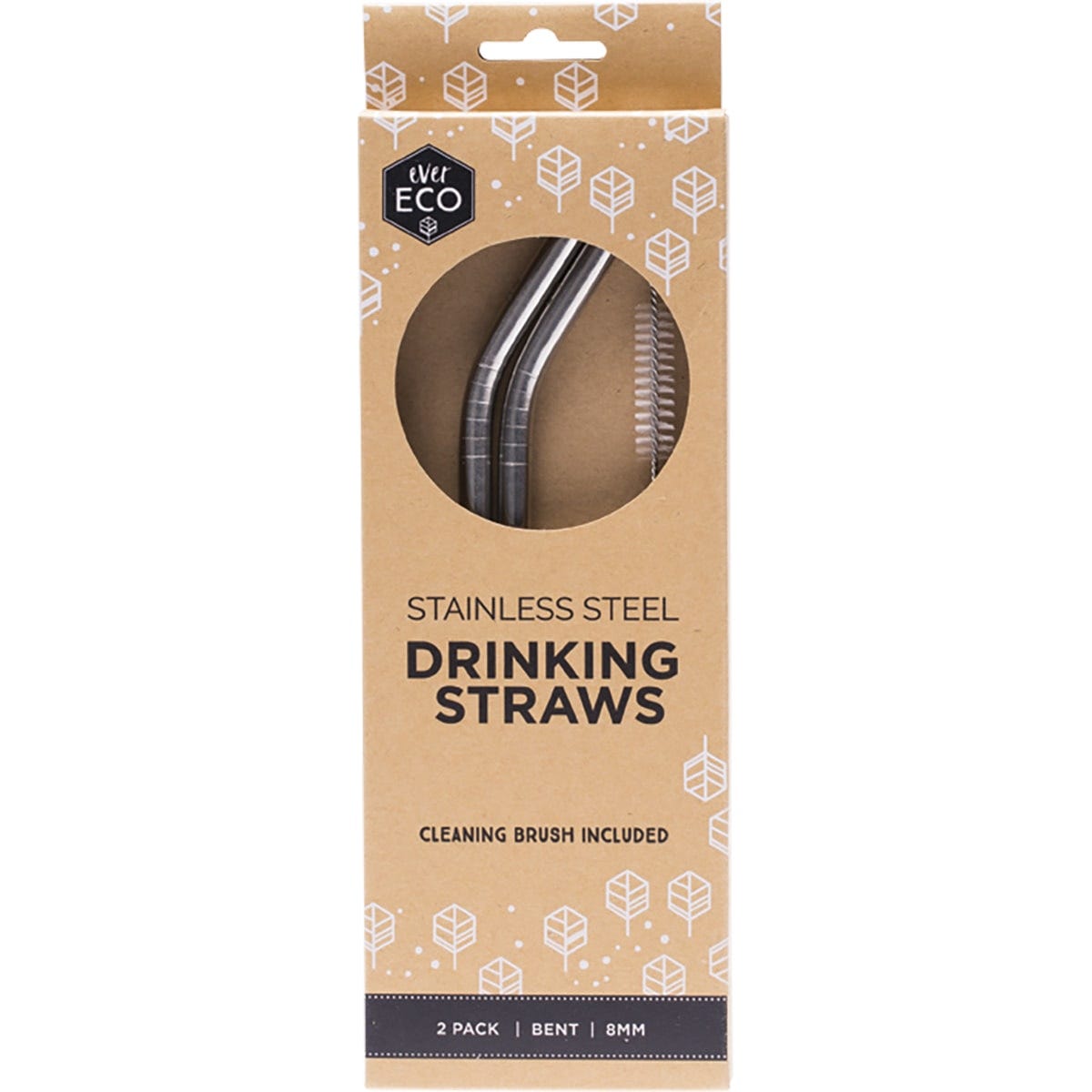 Stainless Steel Straws Bent - 2 Pack