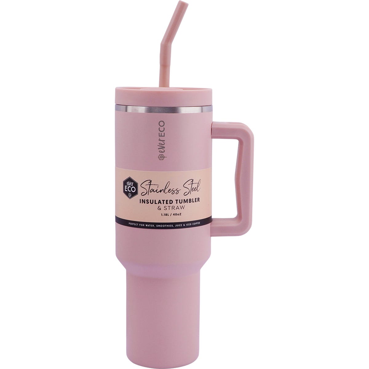 Insulated Tumbler with Handle & Straw (1.18L)
