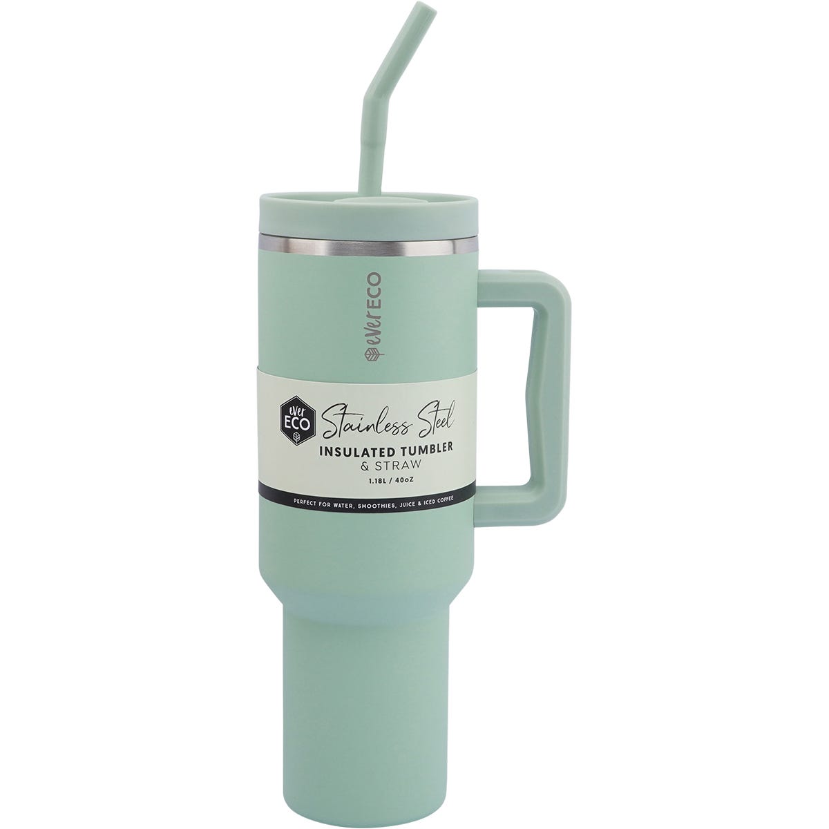 Insulated Tumbler with Handle & Straw (1.18L)