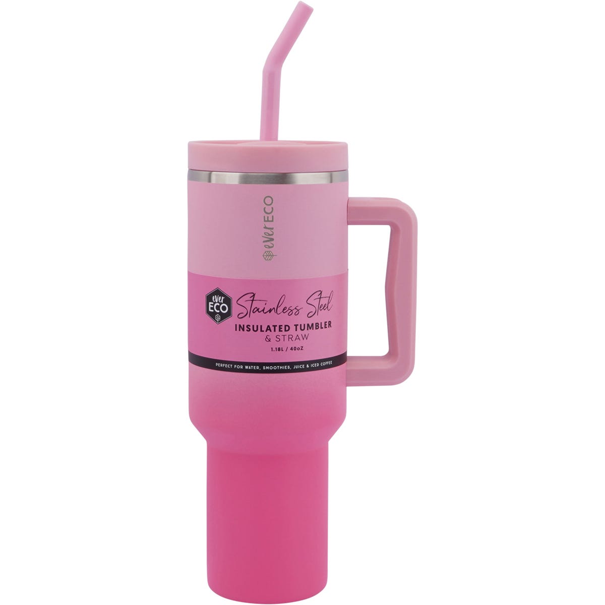 Insulated Tumbler with Handle & Straw (1.18L)