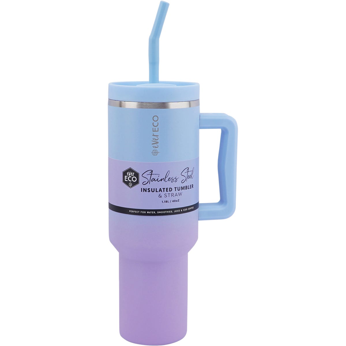 Insulated Tumbler with Handle & Straw (1.18L)