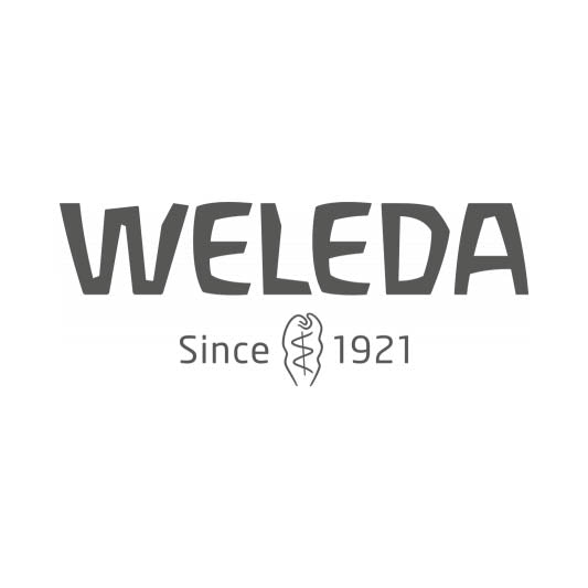 Weleda logo mens sustainable brand skin care creams hair