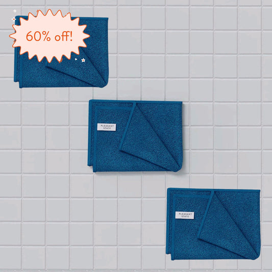 Bathroom & Toilet Microfibre Towel (3 Pack)