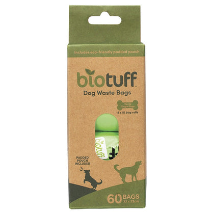 Dog Waste Bags & Dispenser 4 x 15 Bag Rolls