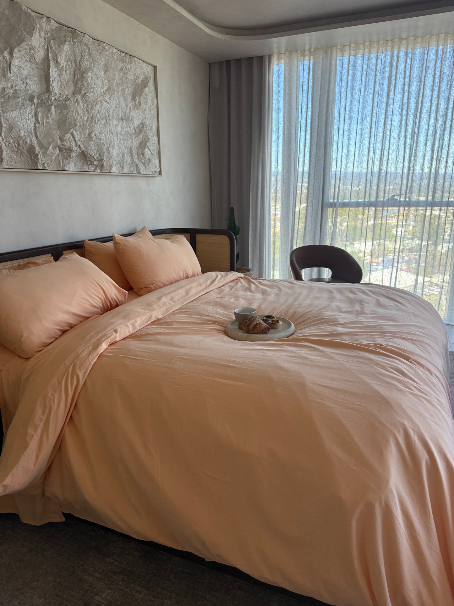 Peach fuzz duvet set