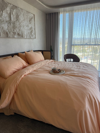 Peach fuzz duvet set