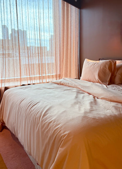 Peach fuzz sheet set