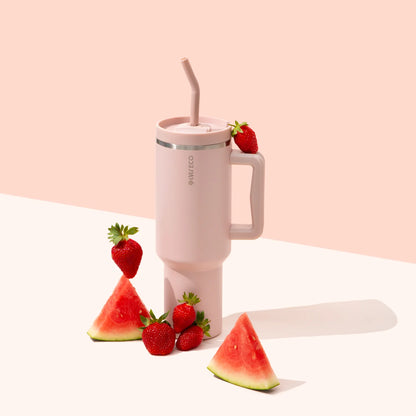Insulated Tumbler with Handle & Straw (1.18L)