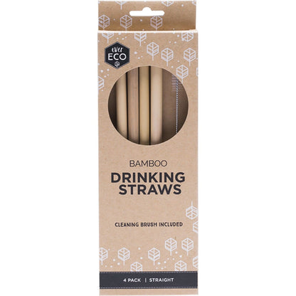 Bamboo Straws Straight - 4 pack