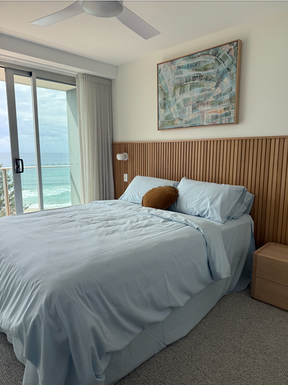 Blue aura bed set in 100% Percale Organic Cotton