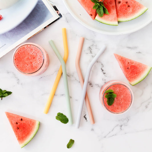Silicone Straws Bent Pastel Collection
