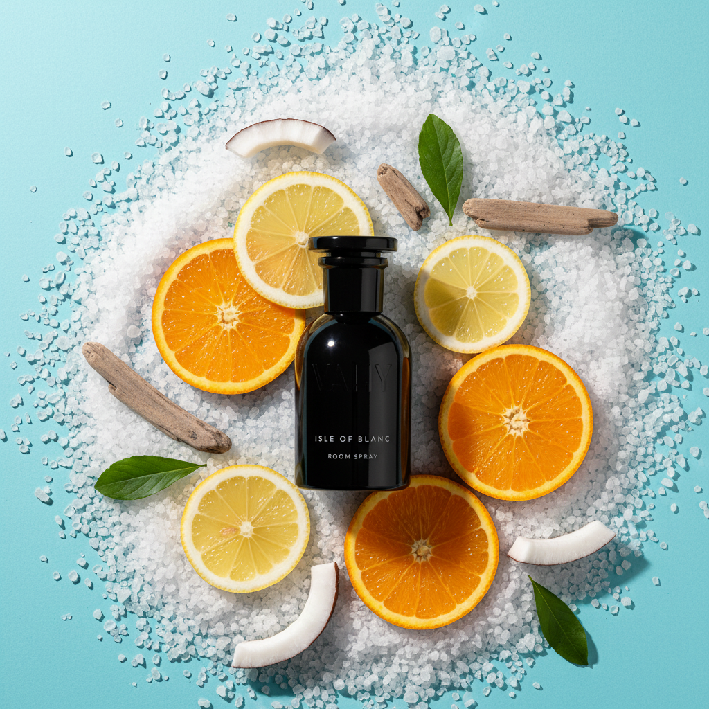 Isle of Blanc Room Spray Premium Studio Photoshoot - Citrus and Salt Focus