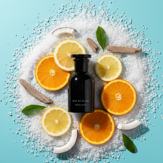 Isle of Blanc Room Spray Premium Studio Photoshoot - Citrus and Salt Focus